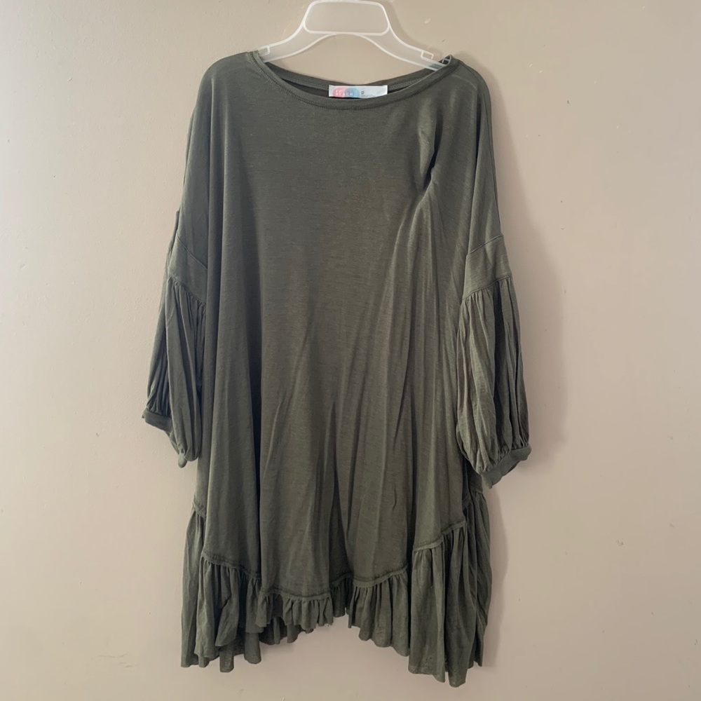 Free People Riverside Tunic in Army Green